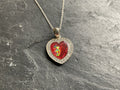 Sterling Silver Heart CZ Pendant Horse Hair, Pet Fur or Ashes Necklace