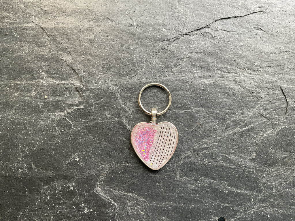 Silver Heart Keyring with Horse Hair Fur or Ashes