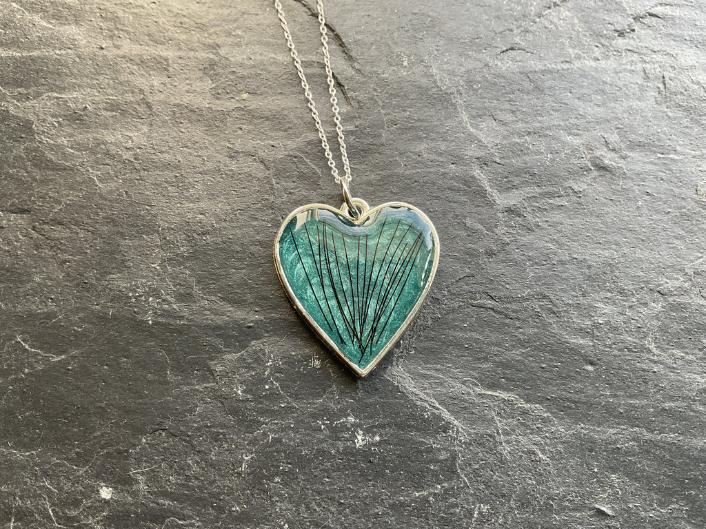 Silver Alloy Heart Necklace with Horse Hair/ Fur or Ashes