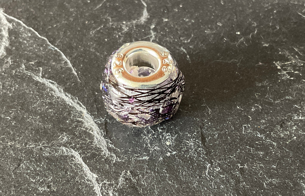 Horse Hair Swirl Pandora European Bead Charm made with Horse or fur