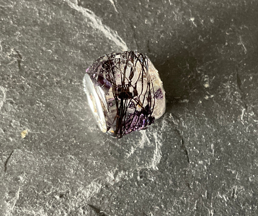 Horse Hair Swirl Pandora European Bead Charm made with Horse or fur