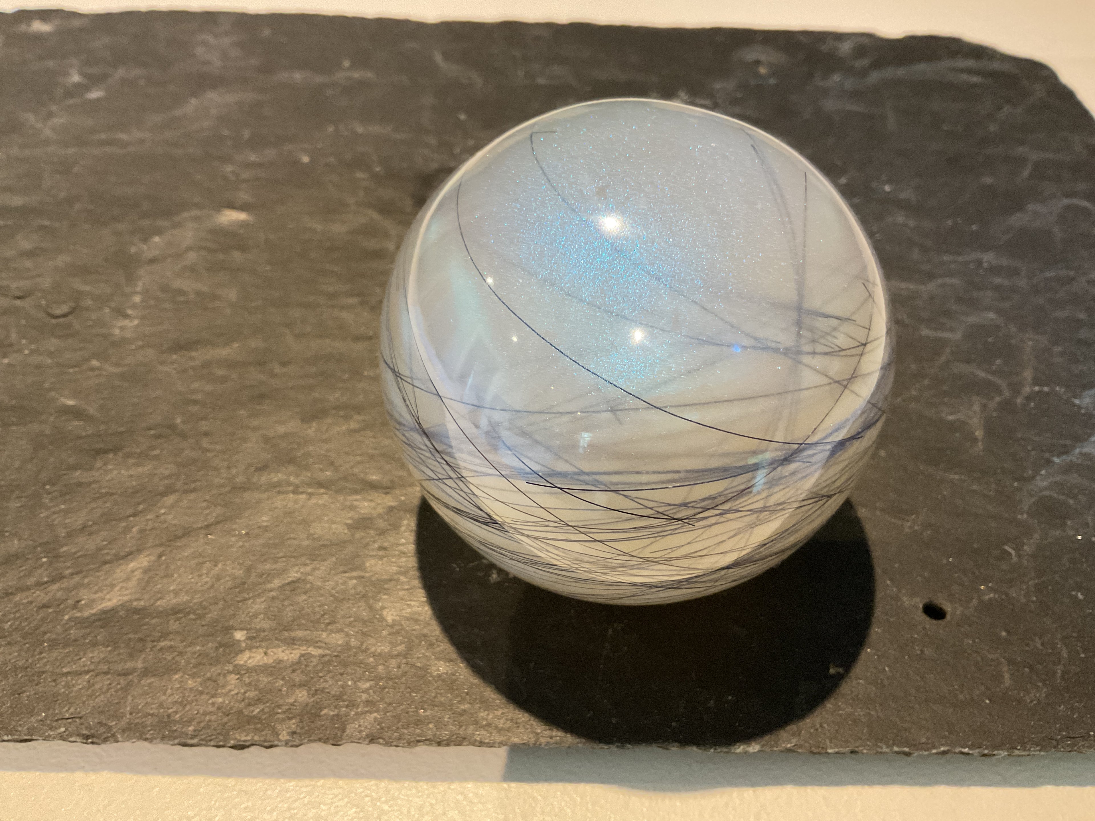 Horse Hair Paperweight Pet Fur Memorial Globe Large Resin