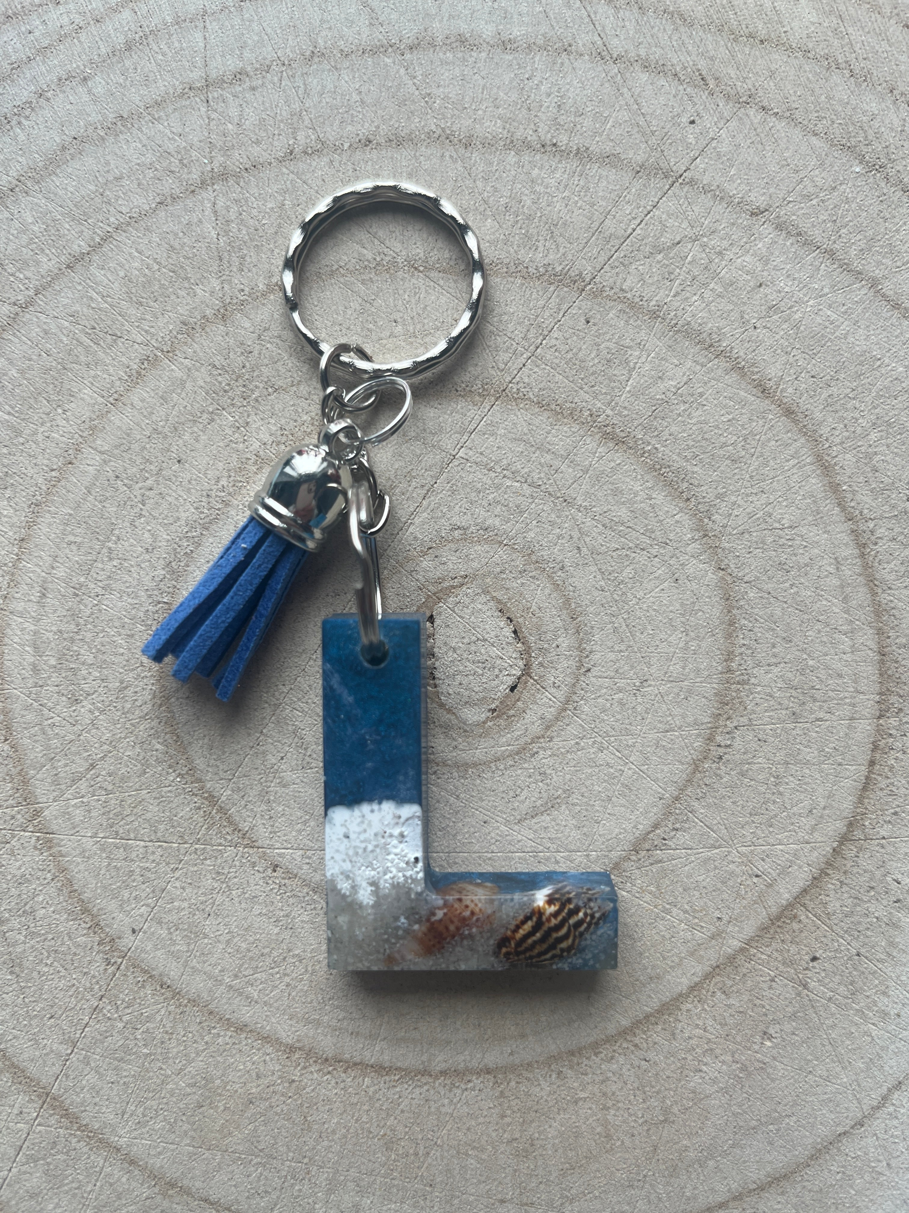 Resin Letter Keyring with Horse Hair, fur or Ashes