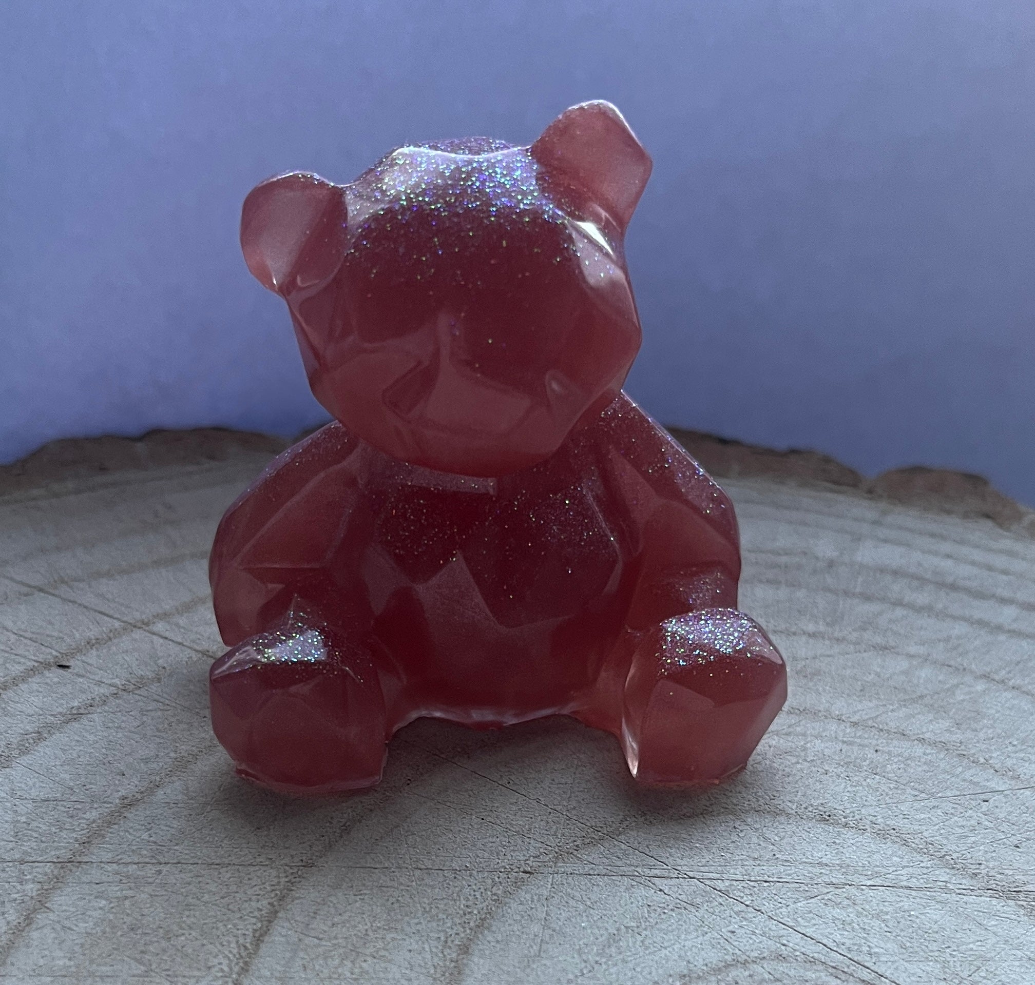 Resin Sitting Bear Figurine made with Hair, Fur Ashes