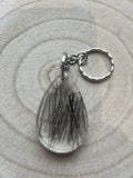 Teardrop Resin Pendant Keyring with Horse Hair Pet Fur/Ashes