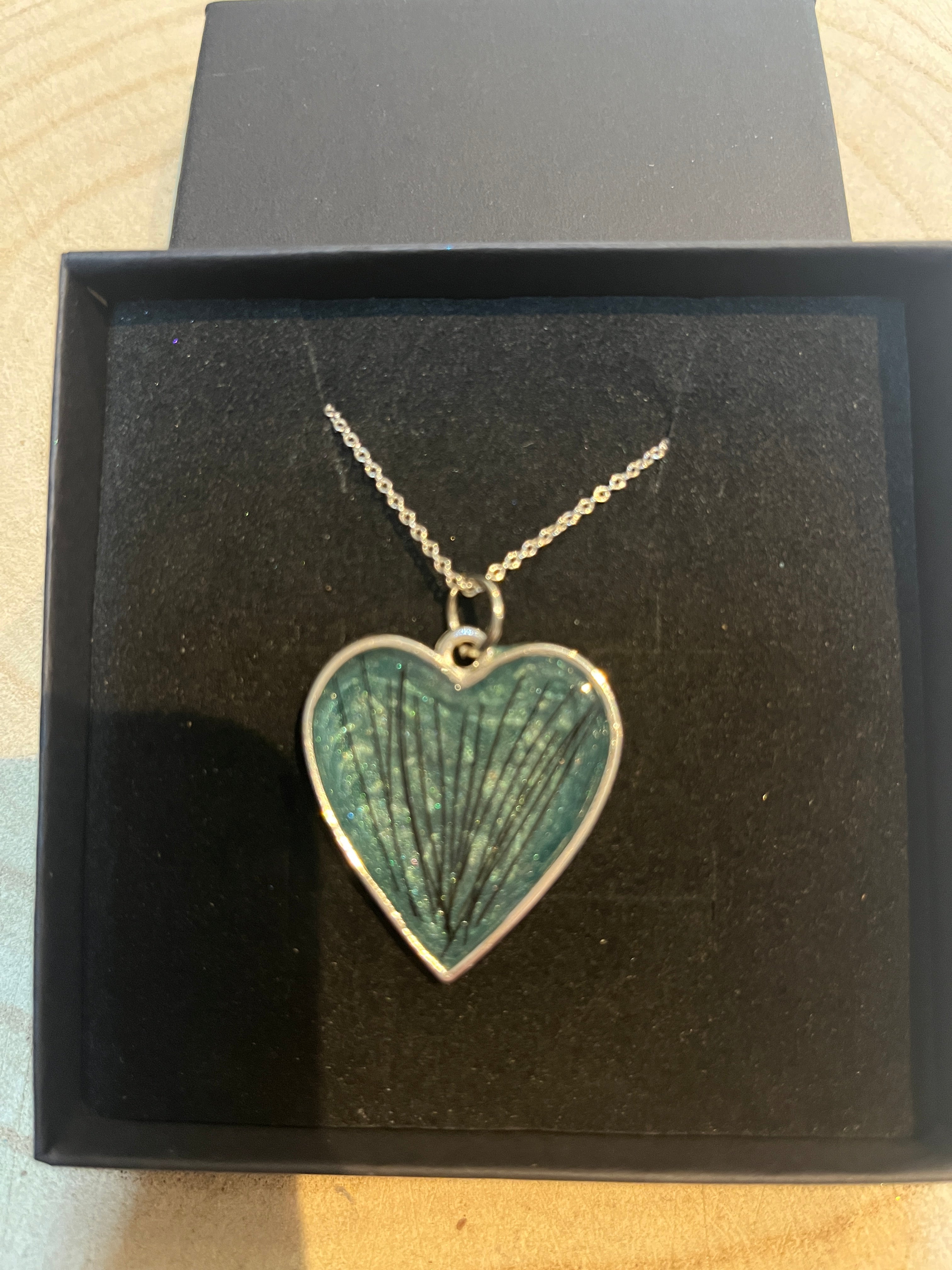 Silver Alloy Heart Necklace with Horse Hair/ Fur or Ashes