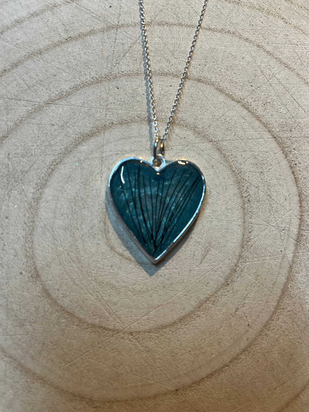 Silver Alloy Heart Necklace with Horse Hair/ Fur or Ashes