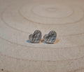 Sterling Silver Heart Stud Earrings made with Horse Hair Pet Fur or Ashes