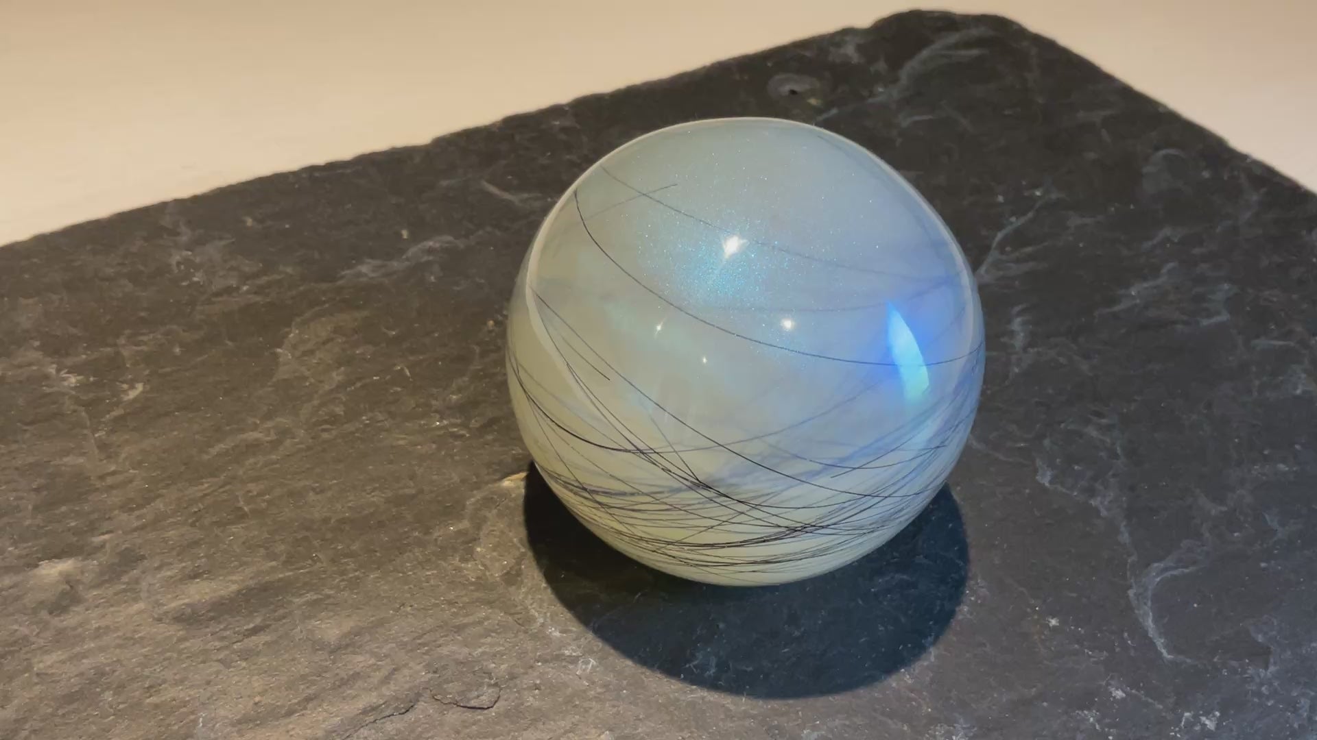 Horse Hair Paperweight Pet Fur Memorial Globe Large Resin